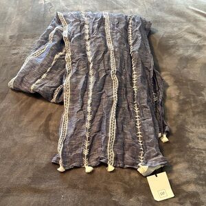 GAP Blue and Cream Tassel Scarf